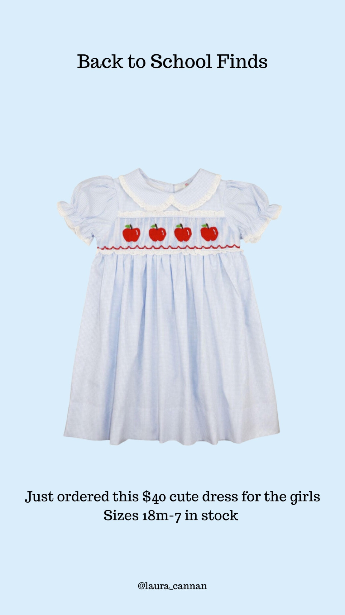 cecil and lou apple dress 

#LTKBacktoSchool #LTKkids