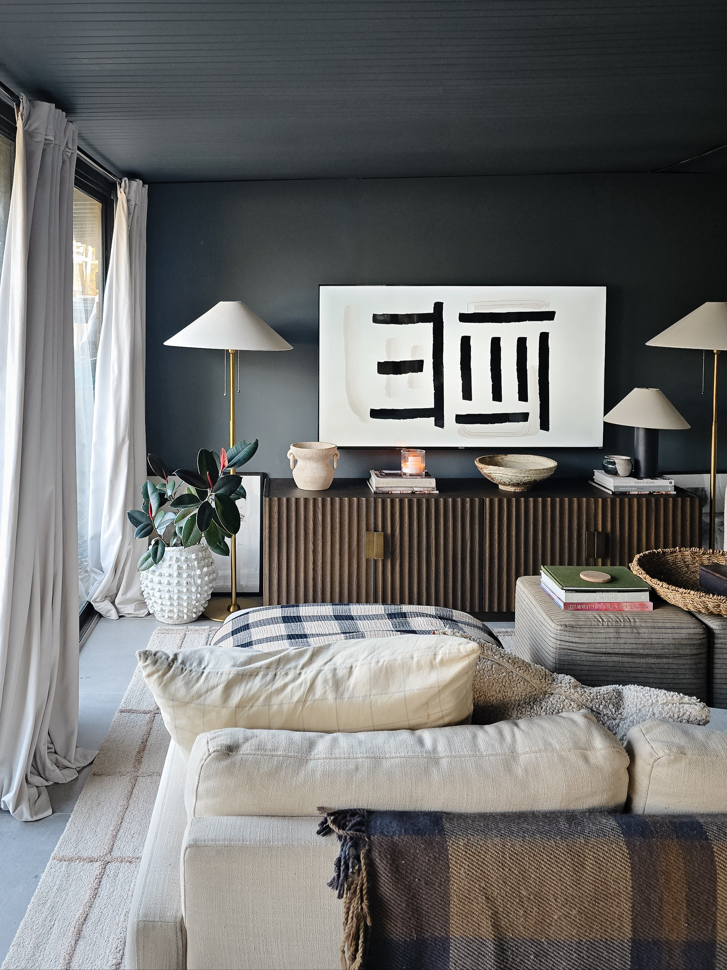 home, home decor, tv stand, floor lamp, design book, ottoman, table lamp, scented candle, vase, decorative bowl, paper mache, woven basket, tray

#LTKHome