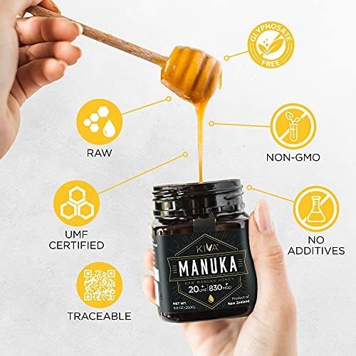 Kiva Raw Manuka Honey, Certified UMF 20+ | MGO 830+ | 100% Pure Genuine New Zealand (8.8oz/250g Bott | Amazon (US)