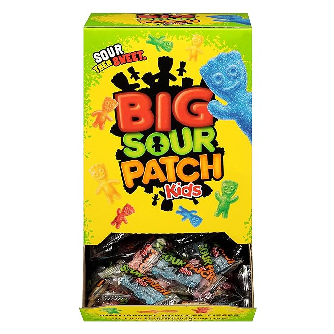 SOUR PATCH KIDS Big Individually Wrapped Soft & Chewy Candy, 240 Count Box (Pack of 1) | Amazon (US)