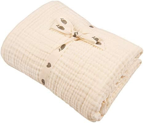 Muslin Blankets, Baby Toddler Quilt, 4 Layers, 100% Cotton Stroller Blanket, Hypoallergenic, Supe... | Amazon (US)
