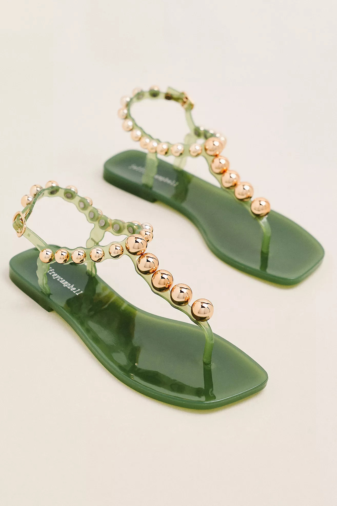 Jeffrey Campbell Plated T Strap Thong Sandals | Anthropologie (US)