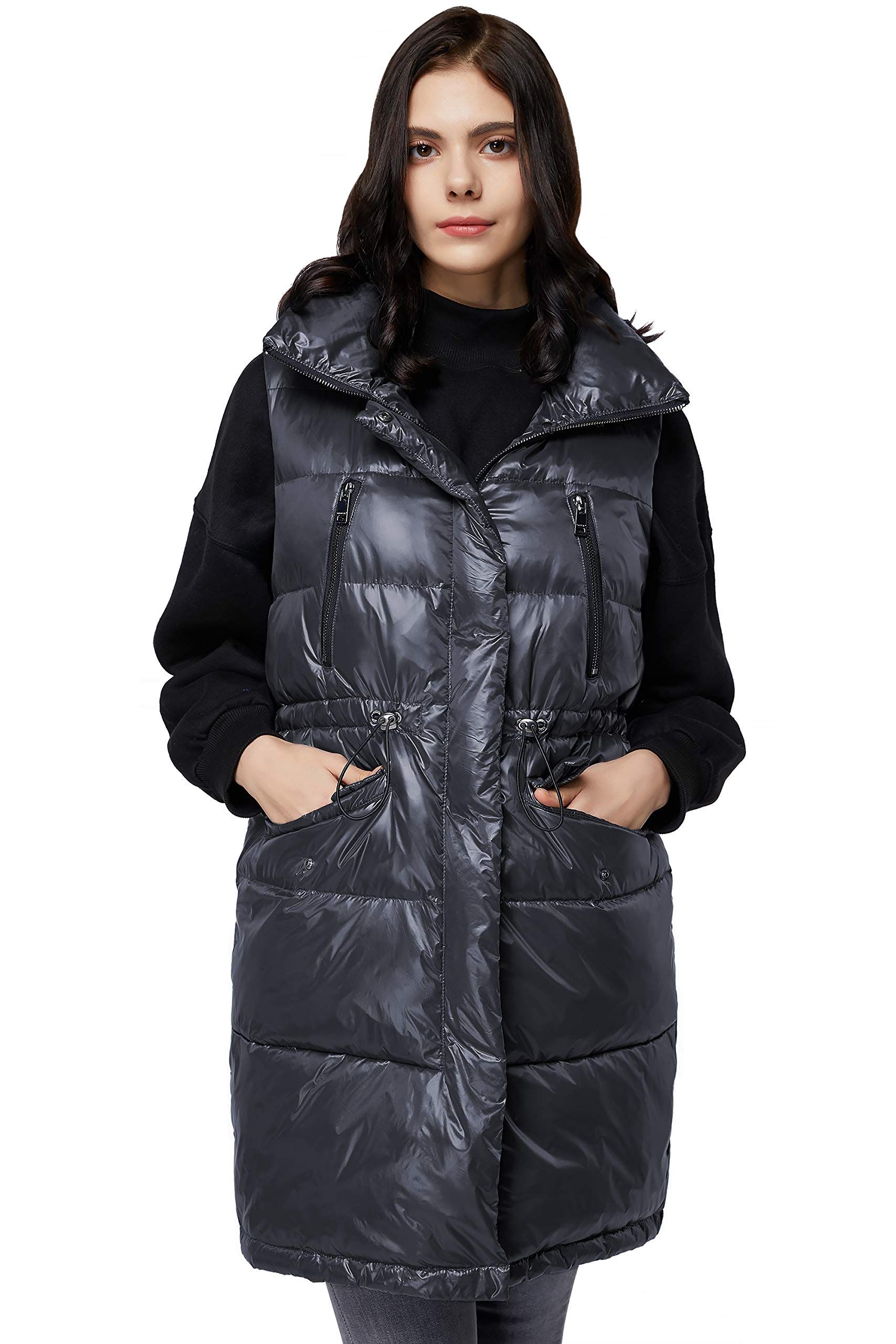Orolay Womens' Down Vest with Stand Collar Thick Hooded Sleeveless Winter Coats | Amazon (US)
