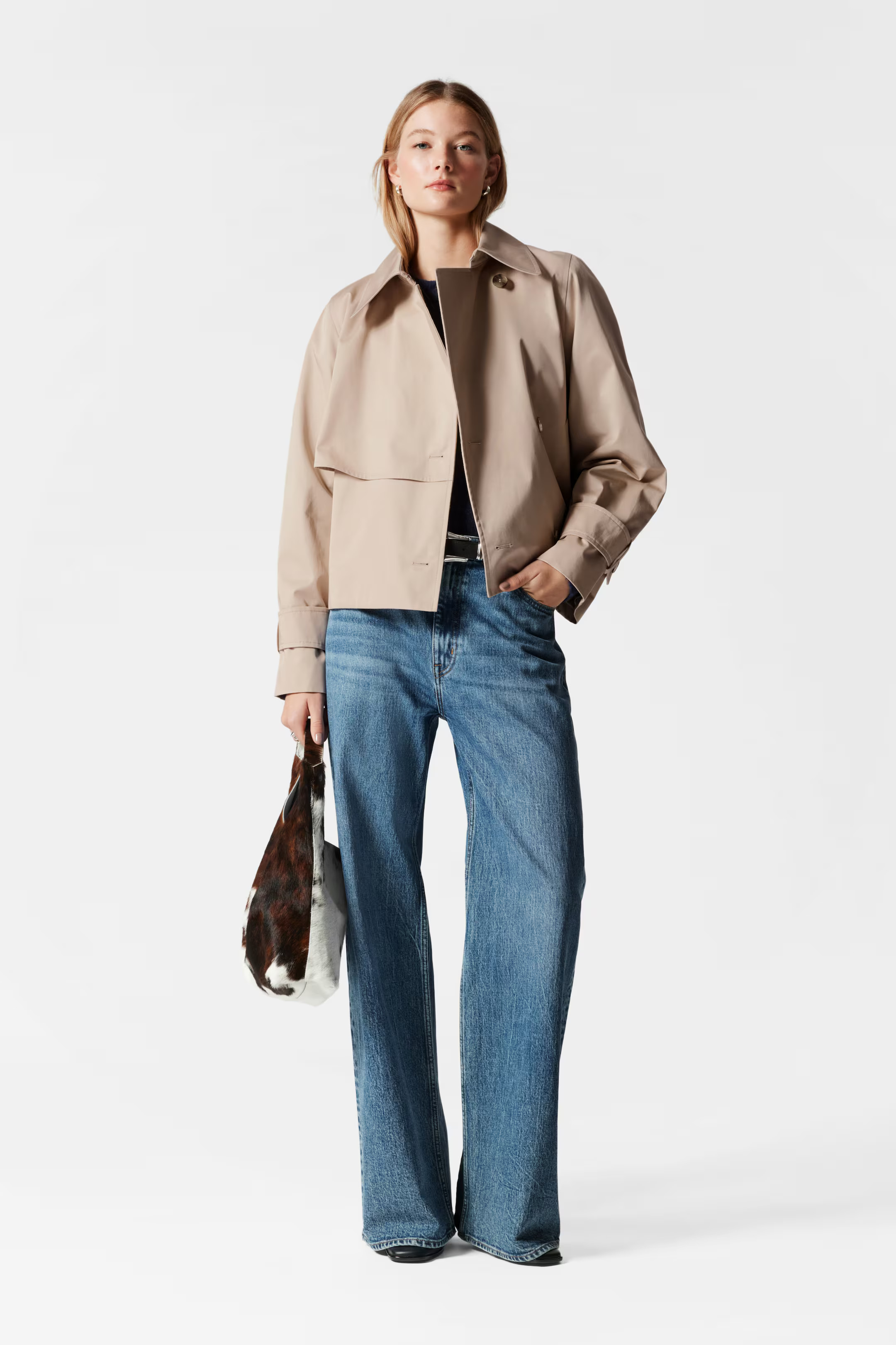 Short Trench Coat Jacket - Beige - Ladies | H&M GB | H&M (UK, MY, IN, SG, PH, TW, HK)