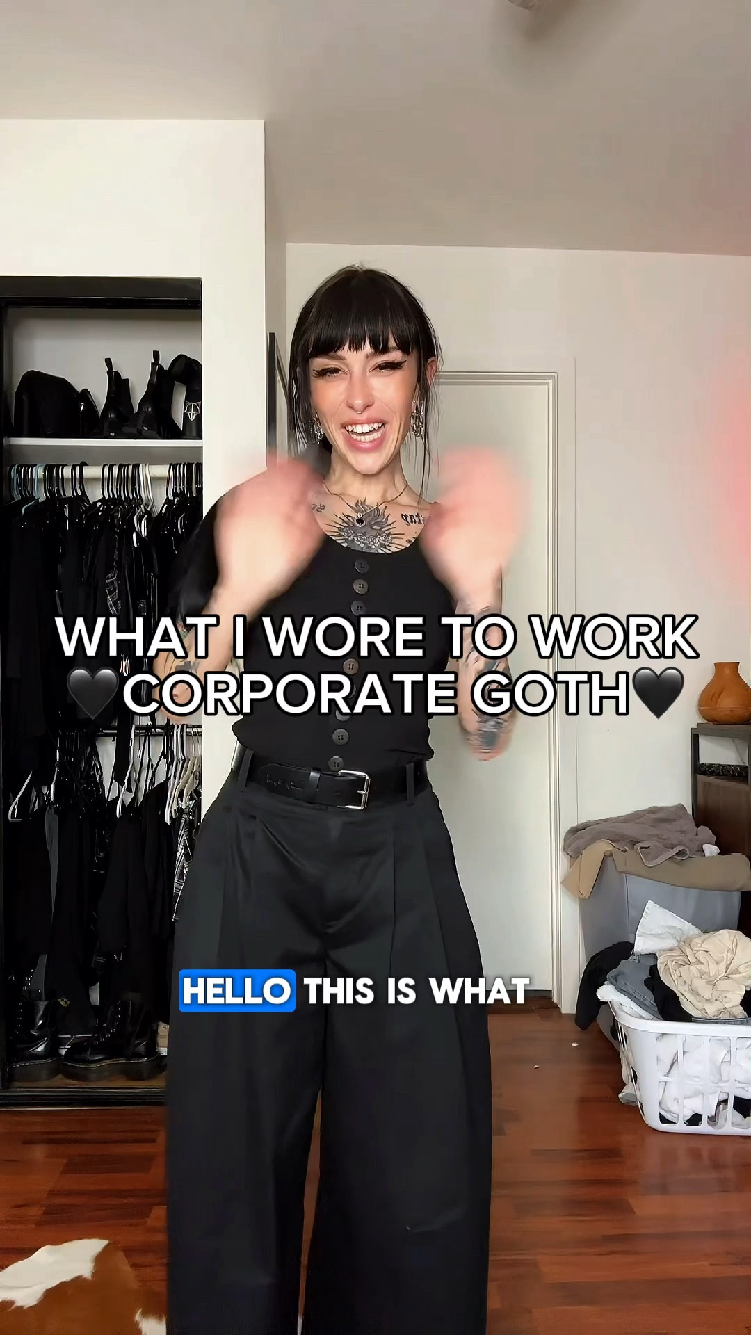 Top is uma by UNIF 
Belt is Mary Wyatt 
Hangers are ask embla 

#LTKVideo #LTKU #LTKworkwear