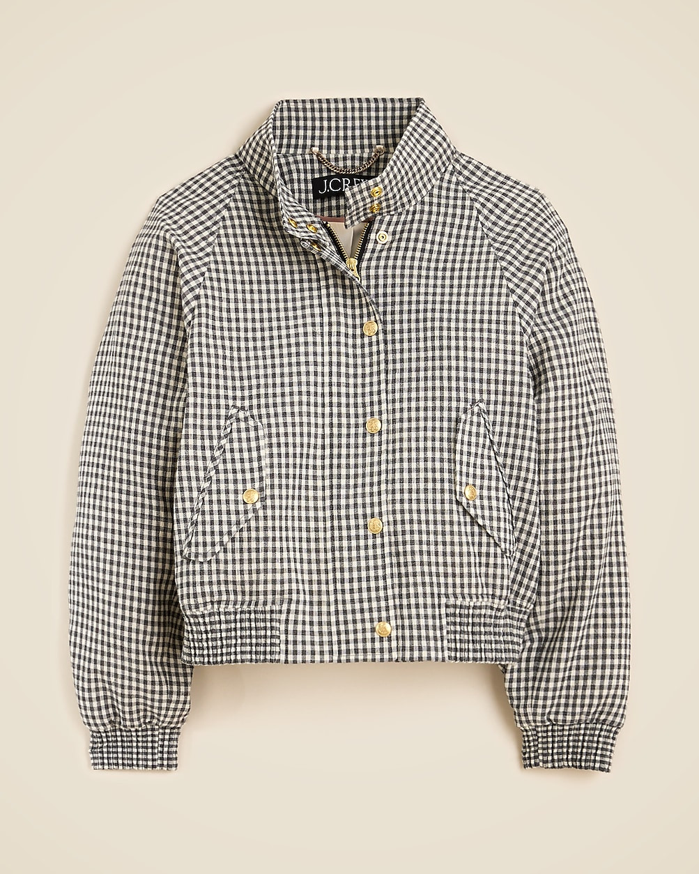 Flight jacket in gauzy gingham | J. Crew US