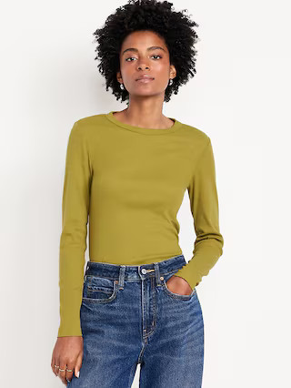 Snug Long-Sleeve Crew-Neck T-Shirt | Old Navy (US)