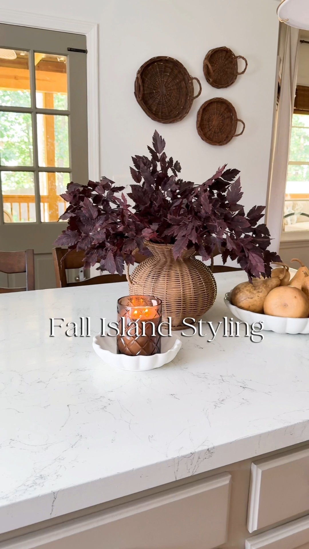 Simple island styling, cozy vibes 


I used 6 stems in this woven vase 

Island: BM Pashmina
Back door: BM Taiga
Walls: BM Chantilly Lace 

#LTKSeasonal #LTKHome #LTKStyleTip