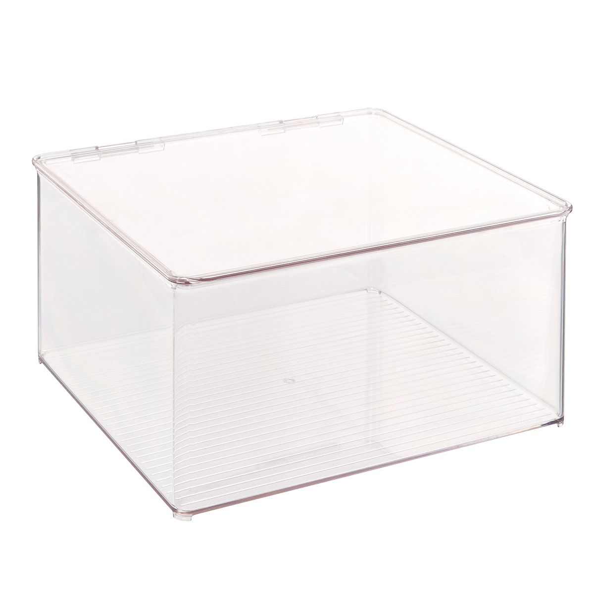 iDESIGN Hinged-Lid Stackable Sweater Box Clear | The Container Store