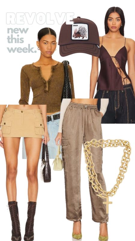 Revolve, mini skirt, spring outfit, vacation outfit, date night outfit, gold necklace, trucker hat 

#LTKfindsunder100 #LTKSeasonal #LTKstyletip