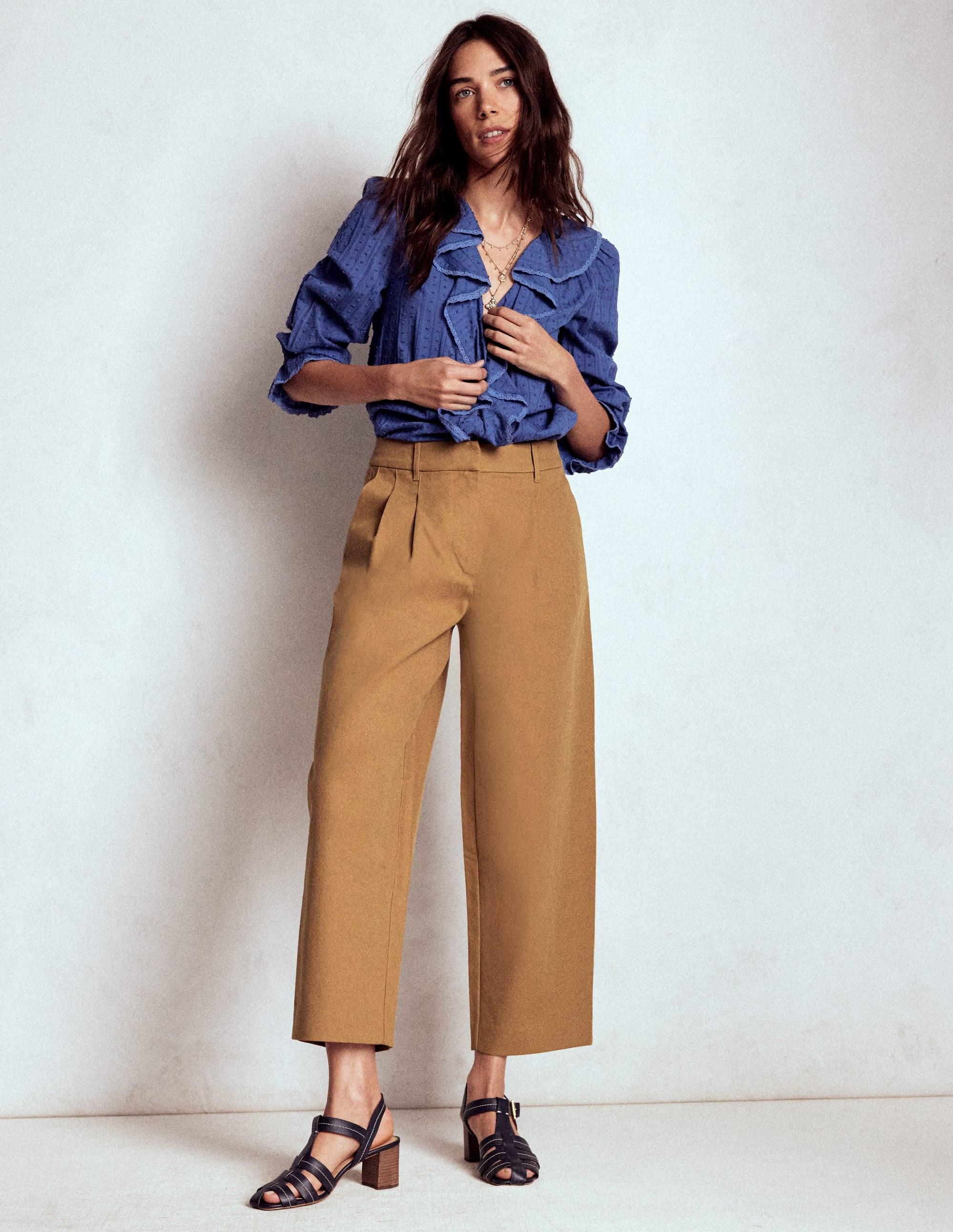 Bloomsbury Cotton Trousers-Camel | Boden UK