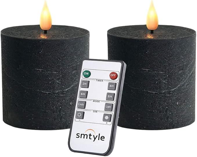 smtyle Black Fllickering Flameless Candles Home Decor Battery Operated with None-Moving Flame Wic... | Amazon (US)