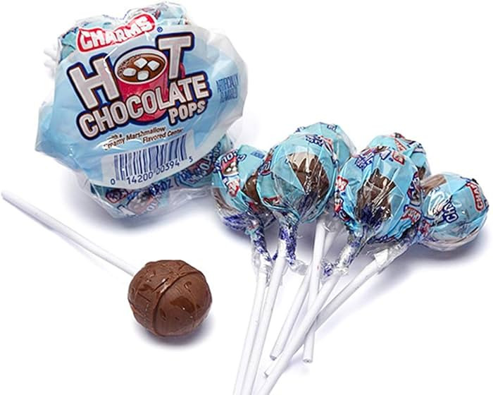 Hot Chocolate Pops with Marshmallow Flavored Center, 3 Packages of 7 | Amazon (US)