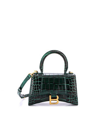 Pre-Owned Balenciaga XS Hourglass Top Handle Bag Embossed Leather - Macy's | Macy's