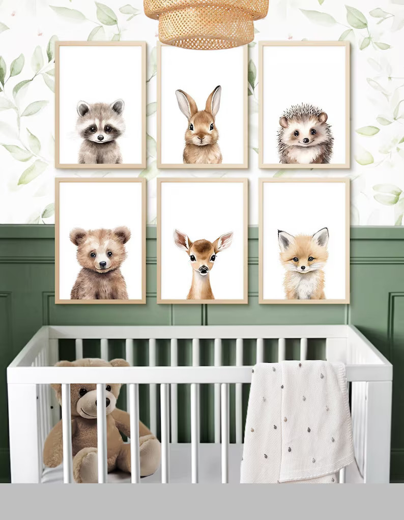 Woodland Animal Prints, Boy Nursery Printable Wall Art, Forest Animal Nursery Decor, Watercolour ... | Etsy (US)