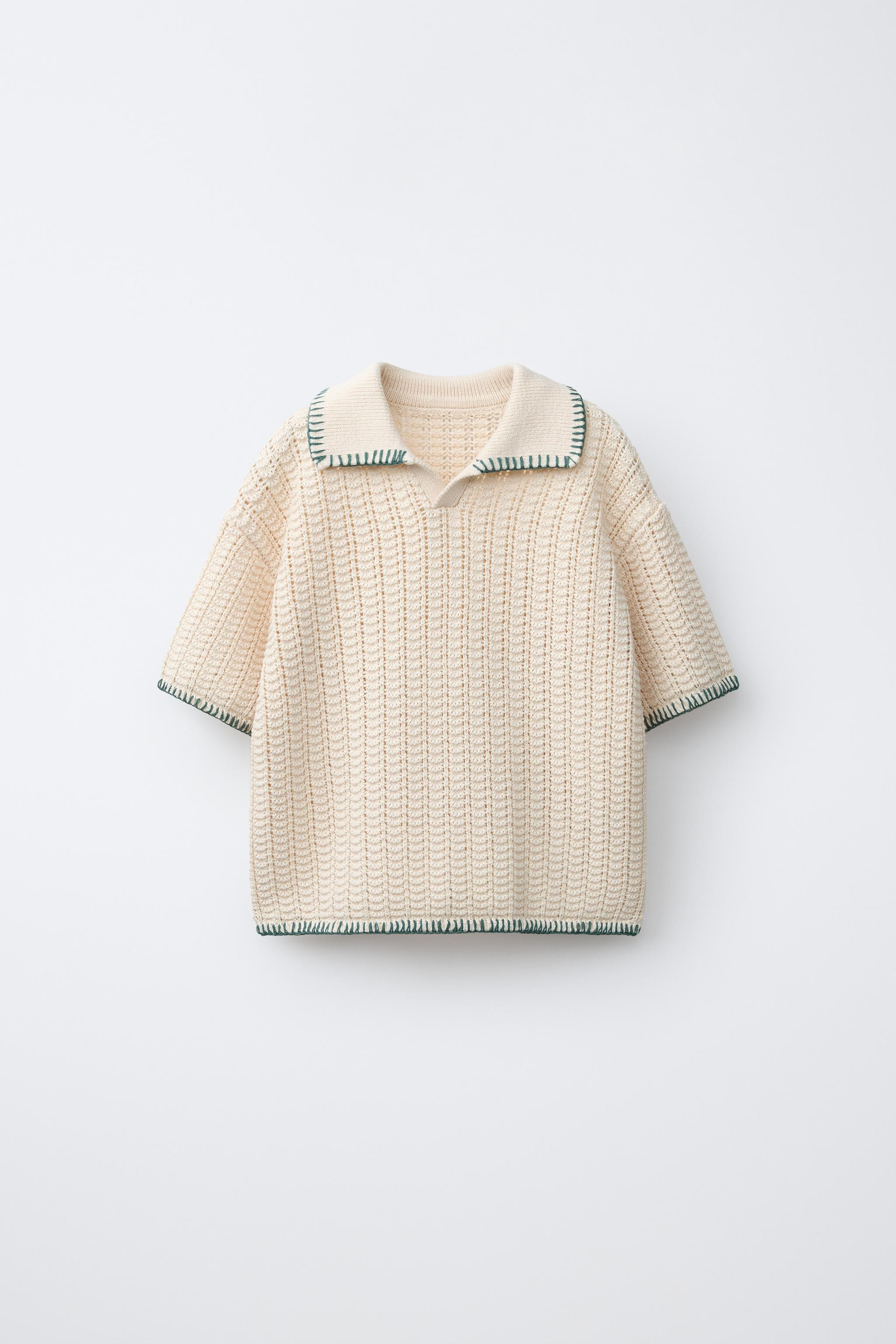 STITCHED KNIT POLO | Zara US