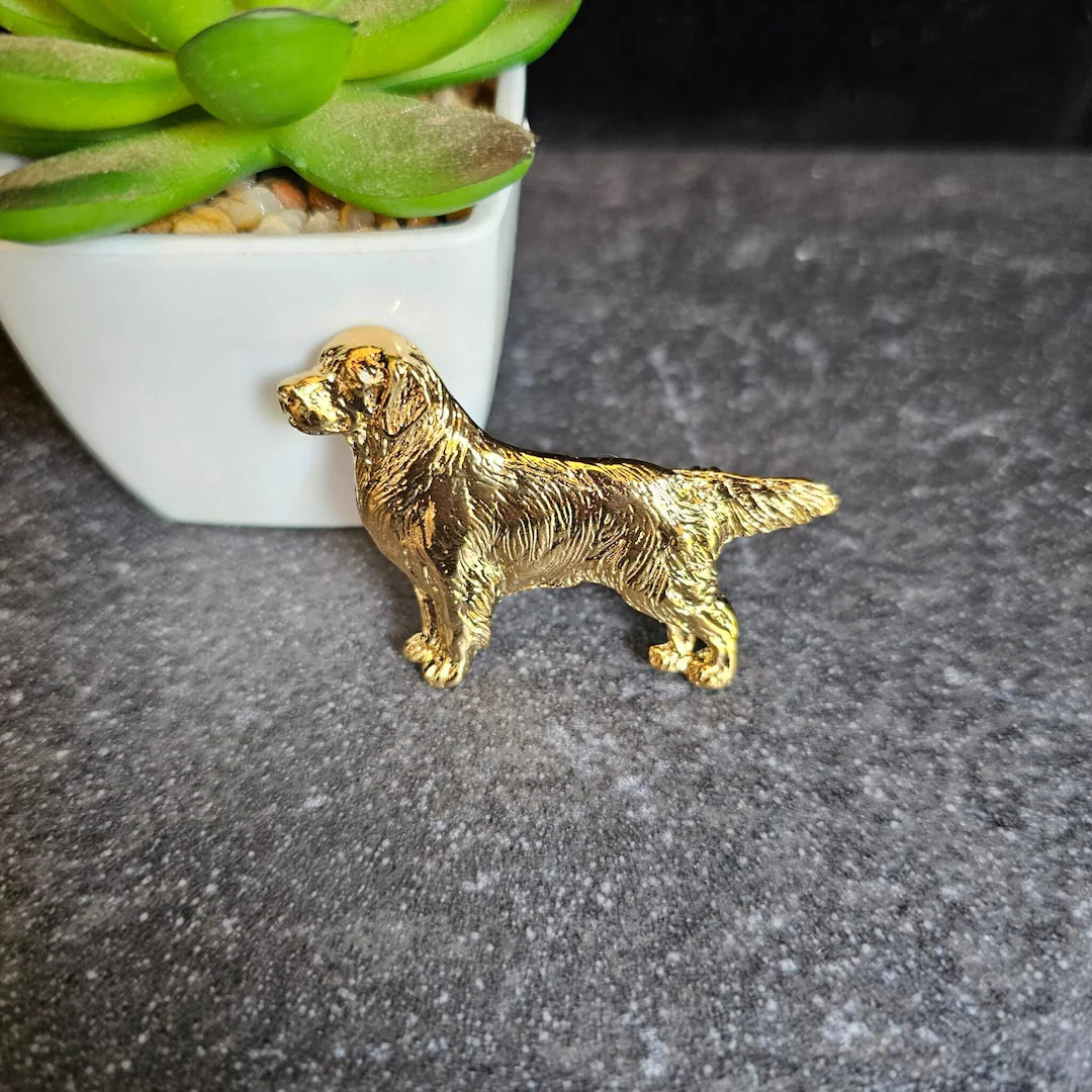 Gold Plated Golden Retriever Brooch - Dog Lover Gift - Etsy | Etsy (US)