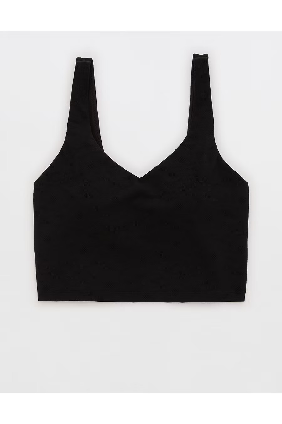 OFFLINE By Aerie Lace Low Key Longline Sports Bra Women's True Black XXS | Aerie