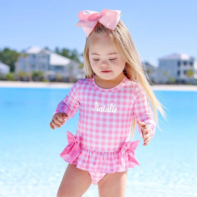 Capri Pink Rash Guard Swimsuit | Classic Whimsy