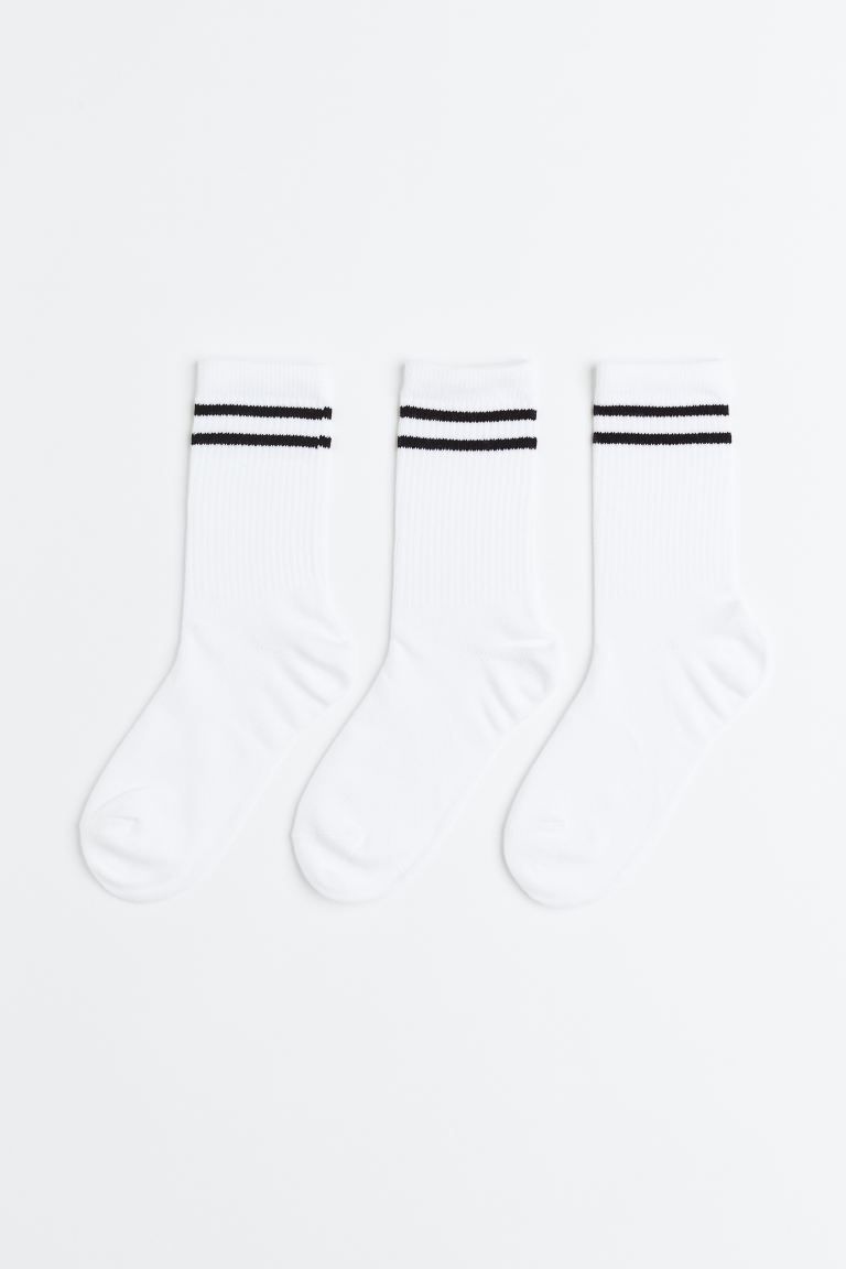 3er-Pack DryMove™ Sportsocken - Weiß/Schwarz - Ladies | H&M DE | H&M (DE, AT, CH, DK, NL, NO, FI)