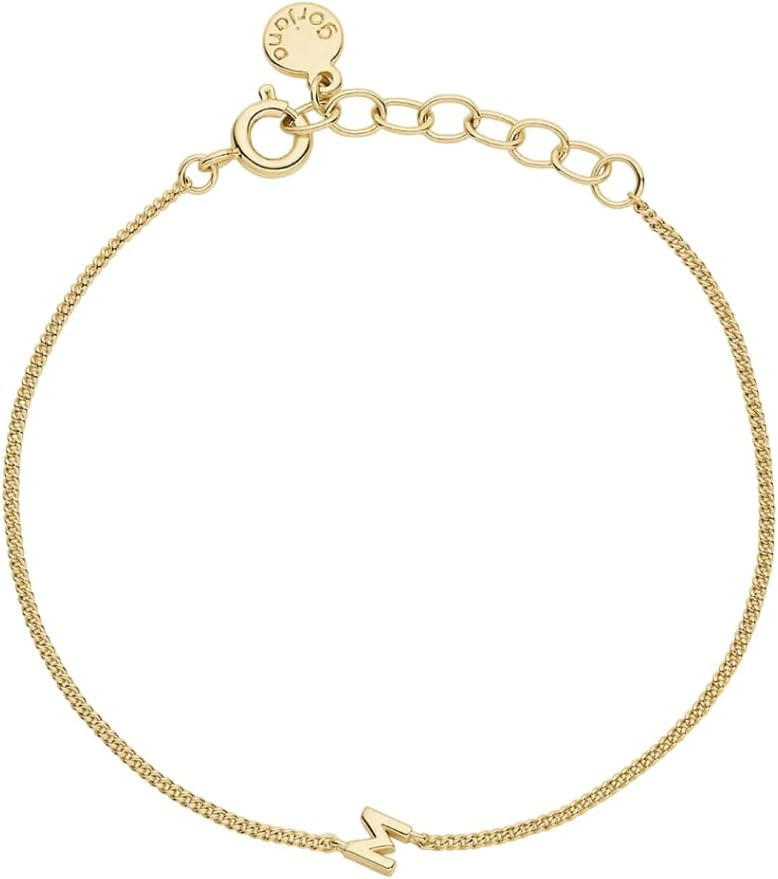 gorjana - Wilder Mini Alphabet Bracelet 6"-7" - 18k Gold or Silver Plated Finish - Personalized Bracelet - Spring Ring Closure - Wearing Stylish Link Bracelet - Timeless and Versatile | Amazon (US)