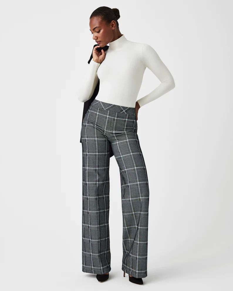 The Perfect Pant, Wide Leg in Classic Plaid Jacquard | Spanx