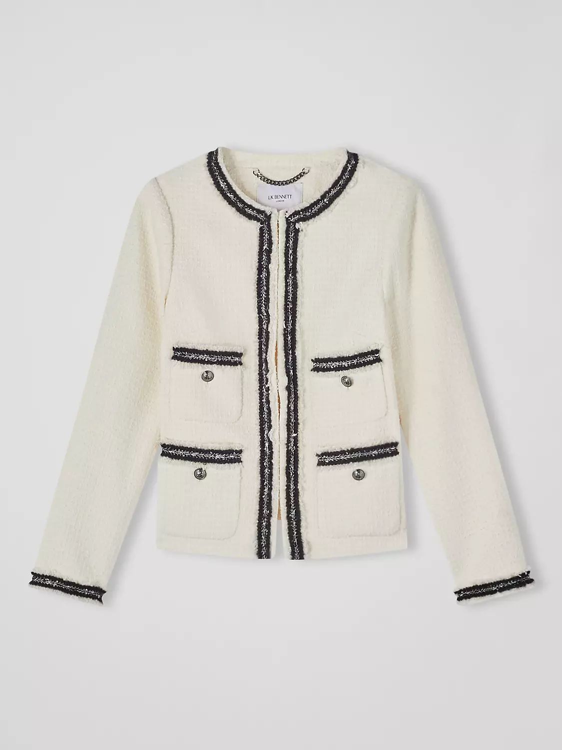 L.K.Bennett Charlee Tailored Jacket, Cream | John Lewis (UK)