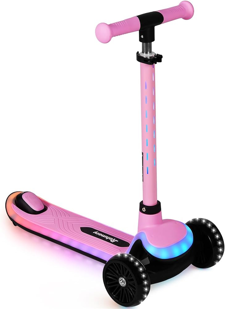 3-Wheel Light-Up Kids Scooter,Lights on Stem & Deck, 20 Different Light Patterns,Three Adjustable... | Amazon (US)