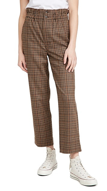 Plaid Paperbag Tapered Pants | Shopbop