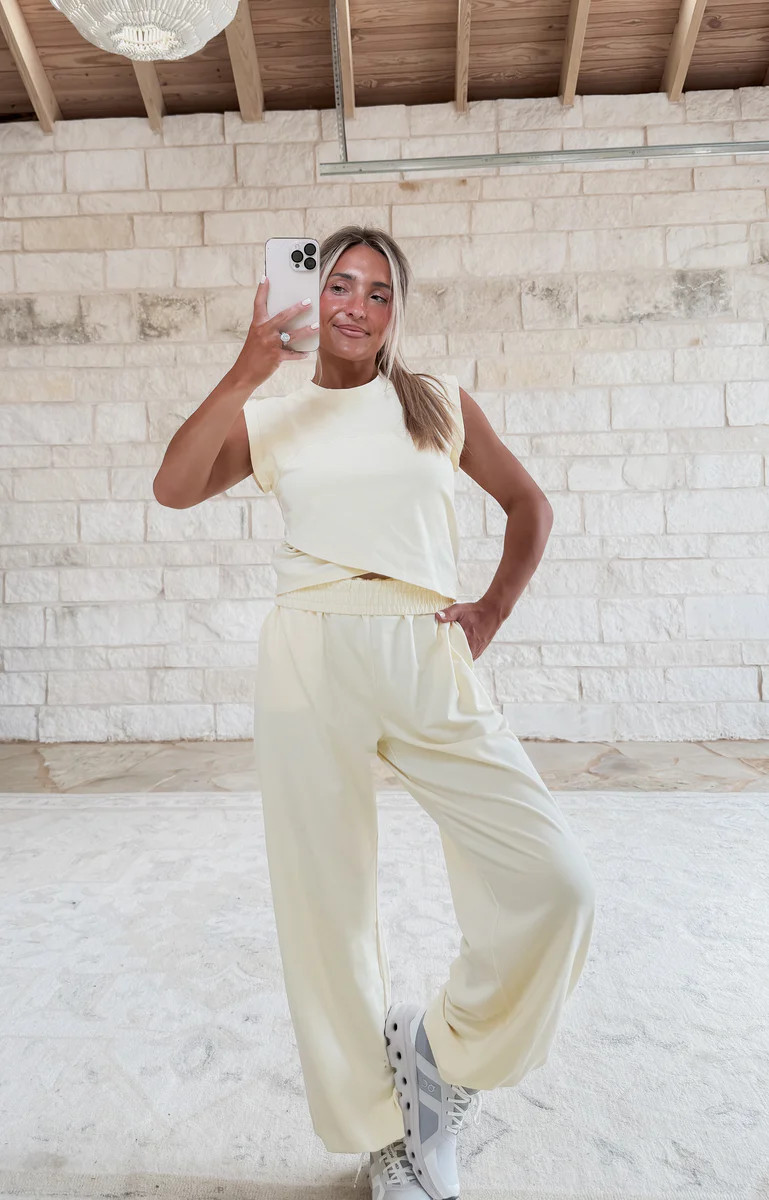 Just The Start Terry Cross Over Top & Sweatpants Set | CK Squared Boutique