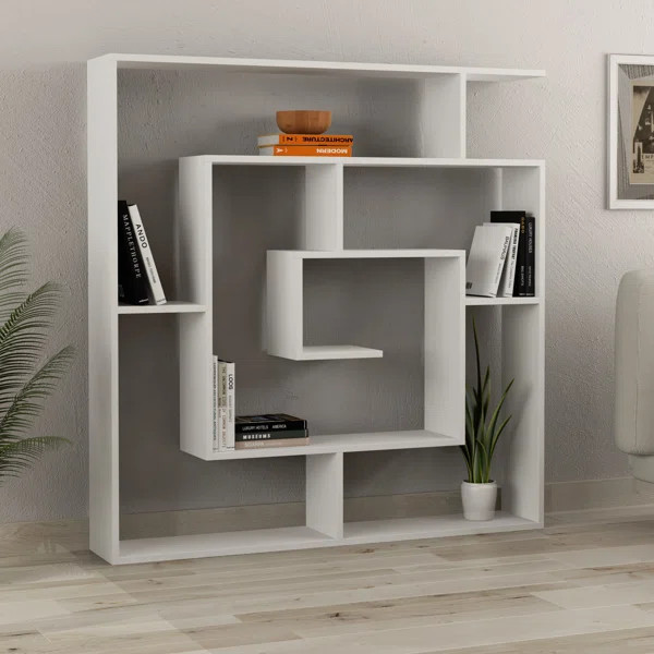 Mckibben 51" x 49" Geometric Bookcase | Wayfair North America