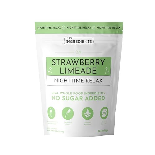 JUST INGREDIENTS Strawberry Limeade Nighttime Relax Sleep Support Supplement Powder - 5.4 oz | Amazon (US)