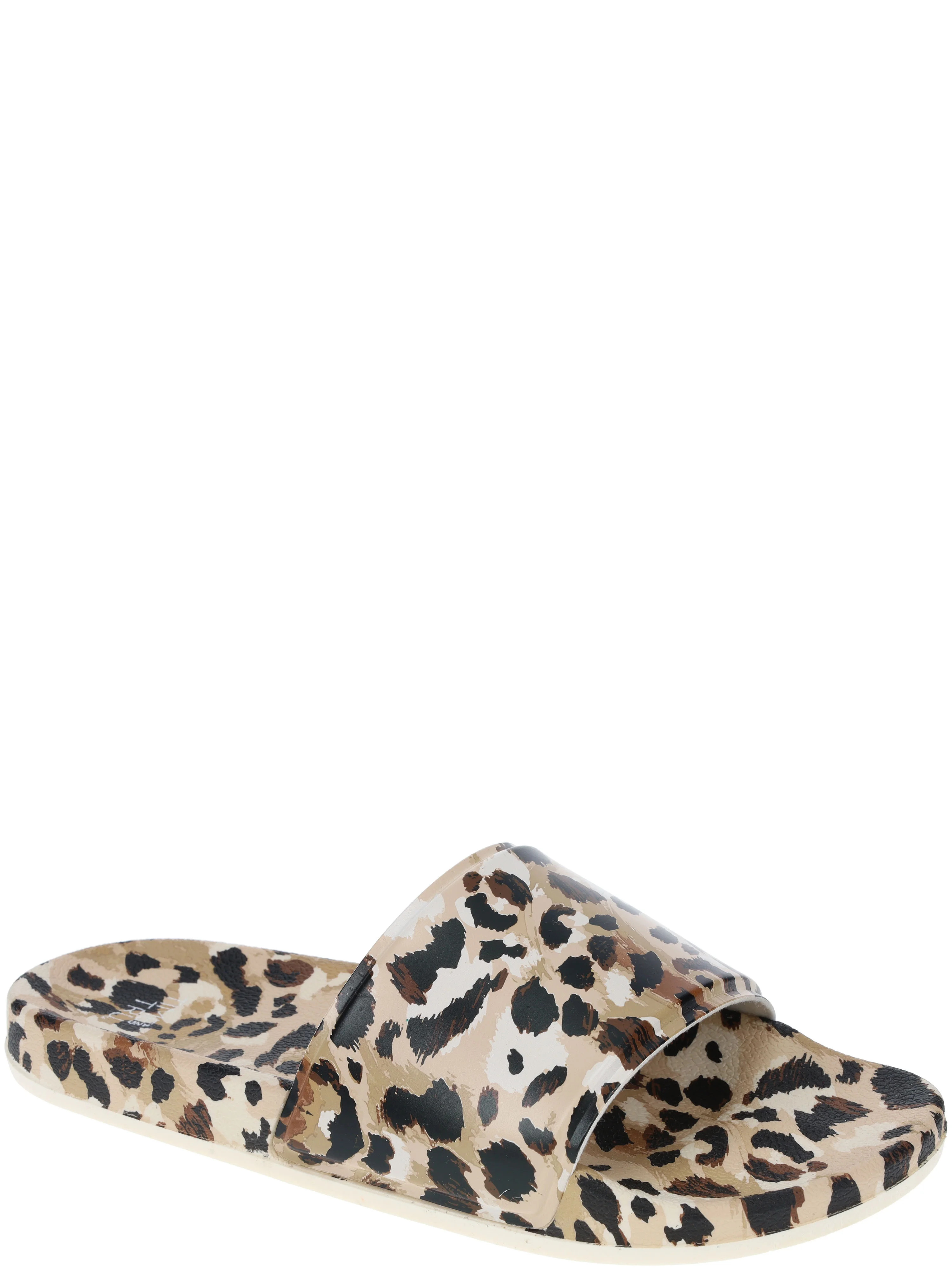 Time and Tru Womens Pool Slides Leopard, Sizes 7-11 | Walmart (US)