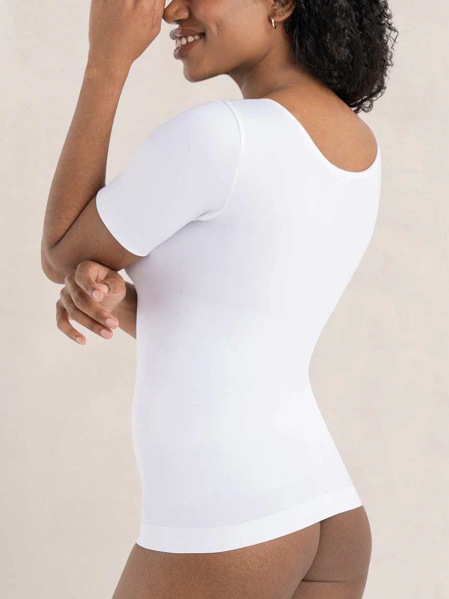 Shapewear T-Shirt: Shapermint Essentials Short Sleeve Shaping Top | Shapermint