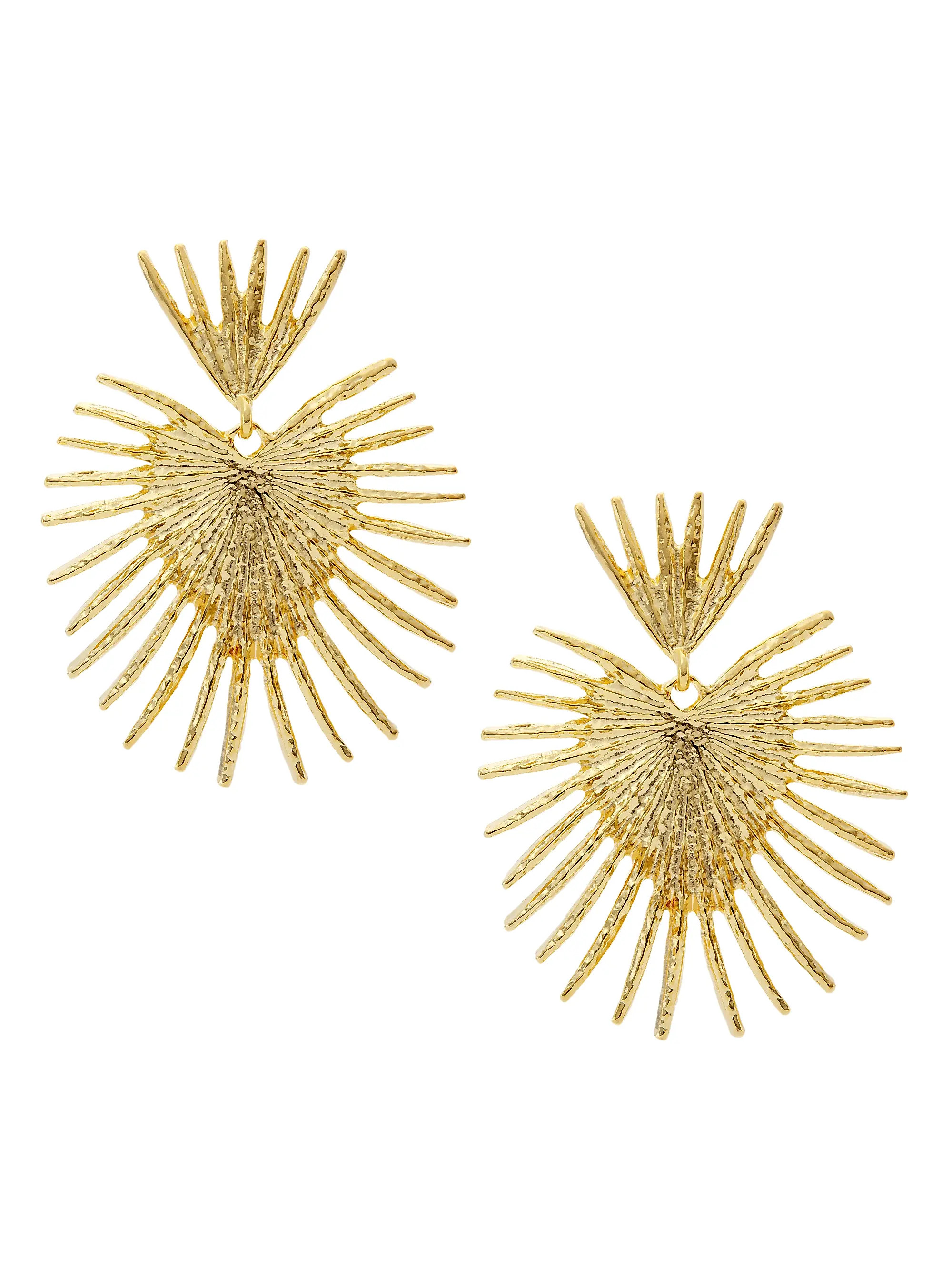 Large Fan 22K Gold-Plated Drop Earrings | Saks Fifth Avenue