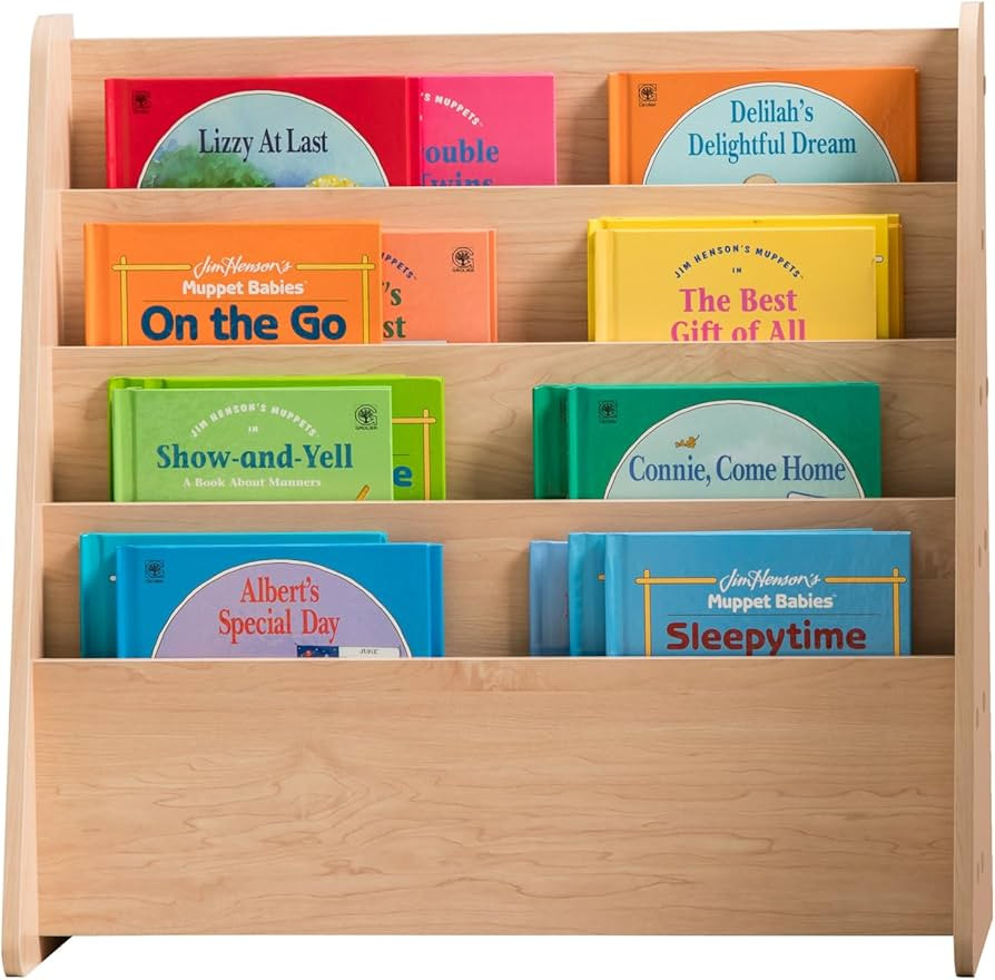 IRIS USA Wide Wooden Magazine Rack, 4-Pocket Periodical Book Sketchbook Stand with Deep Compartme... | Amazon (US)