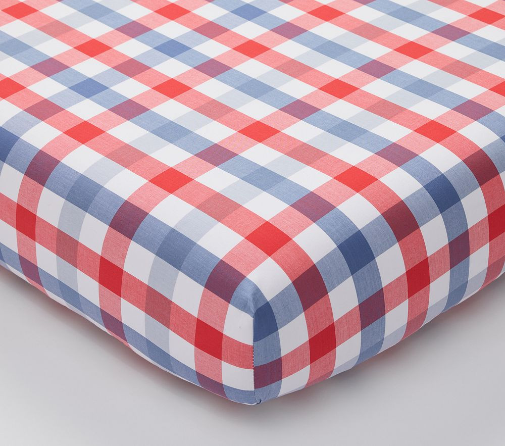 Gingham Organic Crib Fitted Sheet | Pottery Barn Kids