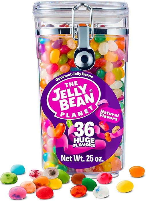 The Jelly Bean Planet, Gourmet Jelly Beans Bulk 25 Oz Jar - 36 Natural Fruit Flavors, Kosher Cand... | Amazon (US)