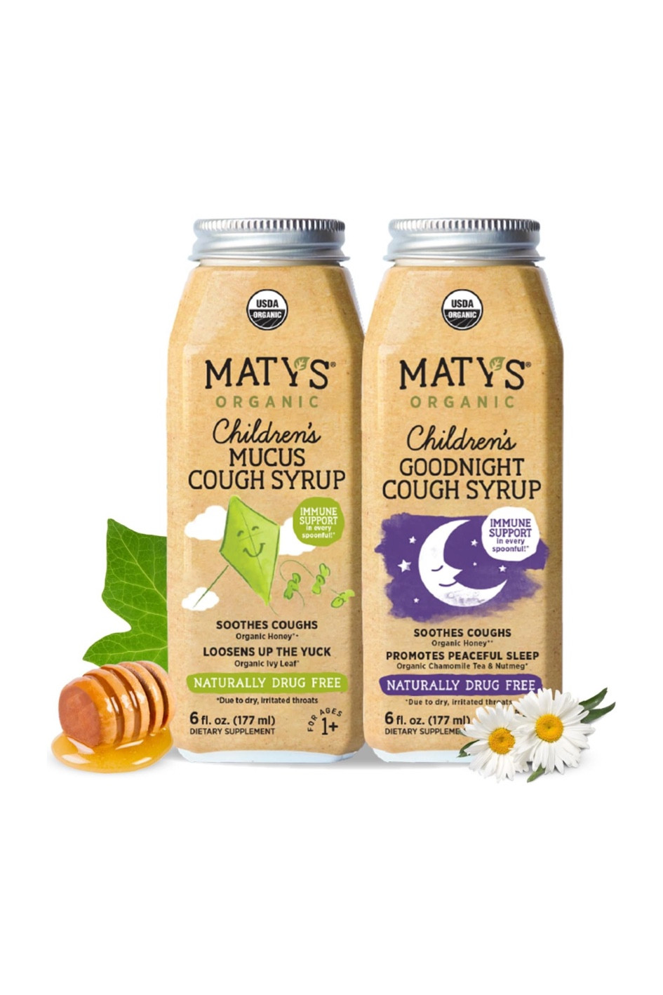 Matys Organic Kids Cough Syrup Mucus & Nighttime Value Pack for Children 1 Year + Up, Soothing All-in-One Cough and Mucus Relief w/Zinc & Organic Ivy Leaf, Melatonin & Dye Free, 2 Pack, 6 Fl Oz Each

#healthykids #naturalsicknessrelief

#LTKfamily #LTKSeasonal #LTKkids