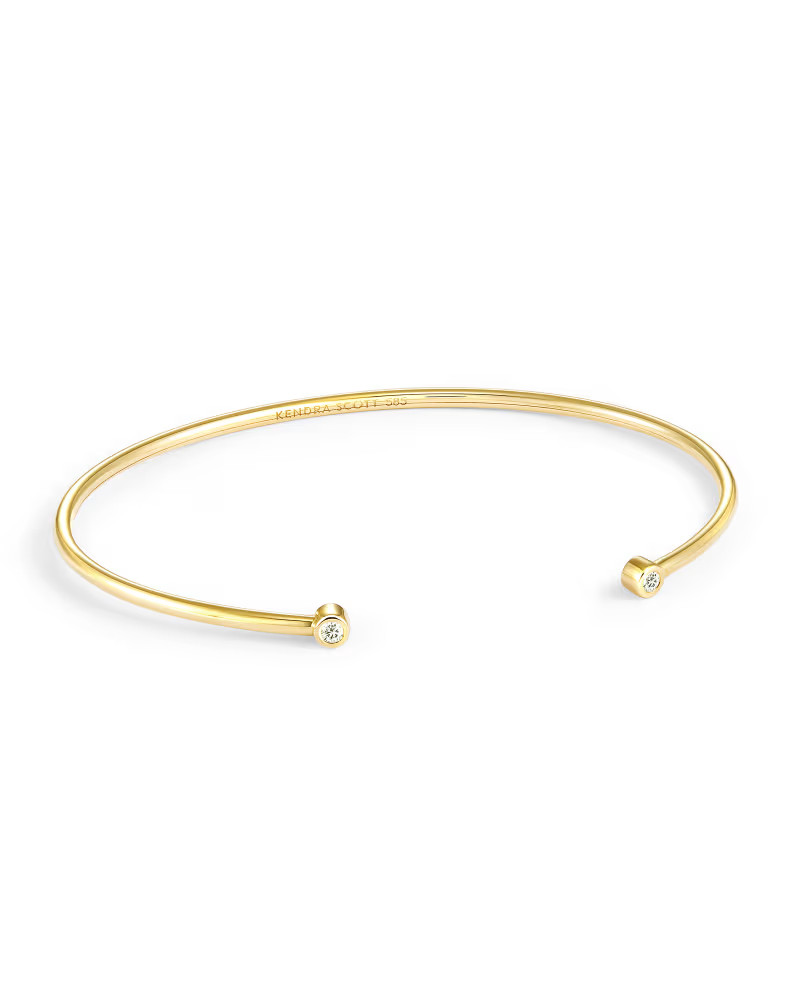 Audrey 14K Yellow Gold Cuff Bracelet in White Diamond | Kendra Scott | Kendra Scott