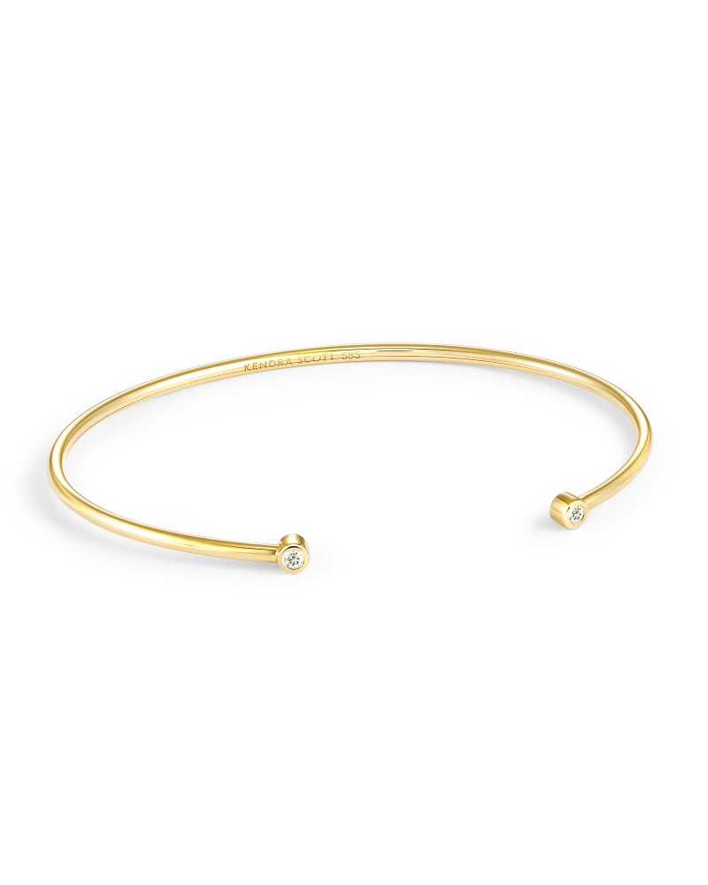 Audrey 14K Yellow Gold Cuff Bracelet in White Diamond | Kendra Scott | Kendra Scott