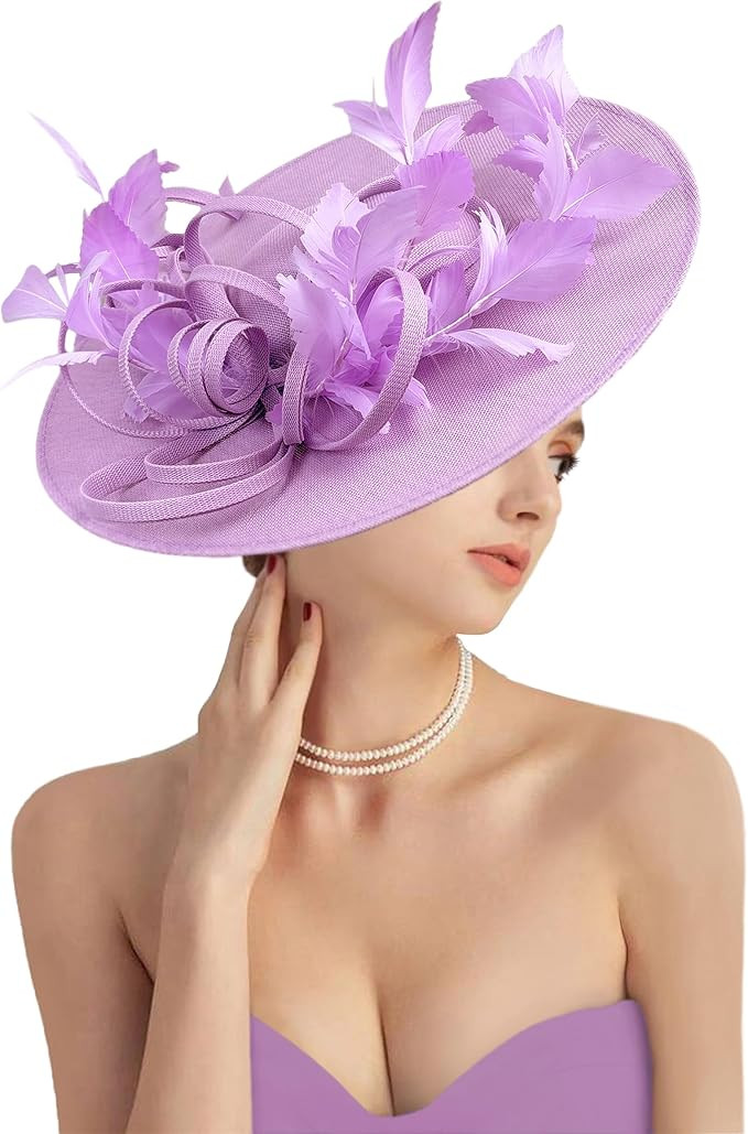 dressfan Fascinator Hats for Women,Linen Vintage Feather Headwear for Derby/Church/Wedding/Cockta... | Amazon (US)