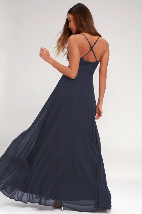 Madalyn Navy Blue Lace Maxi Dress | Lulus (US)