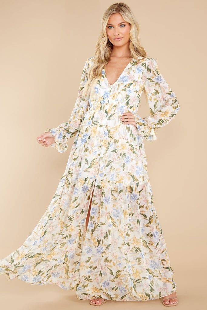Ready To Flourish White Floral Print Maxi Dress- Easter Dresses | Red Dress 