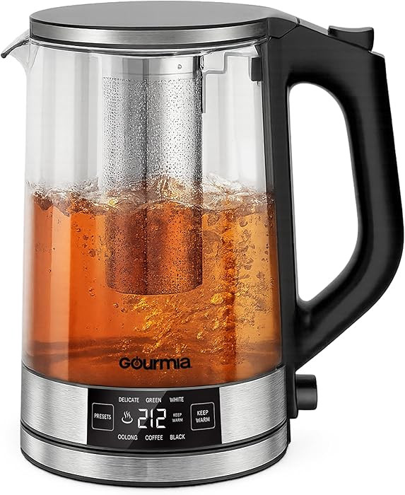 Gourmia Programmable Digital Glass Kettle – 1.7L Adjustable Temperature Electric Kettle with 6 ... | Amazon (US)