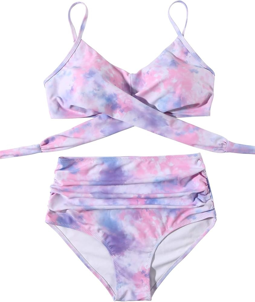 Women's High Waisted Bandage Bikini Set Wrap Two Piece Push Up Swimsuits | Amazon (US)