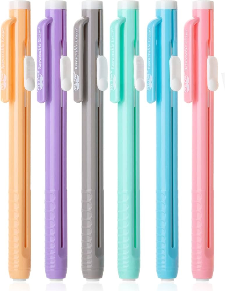 Mr. Pen- Retractable Mechanical Eraser Pen, Pack of 6, Pastel Colors, Pencil Eraser, Eraser for P... | Amazon (US)