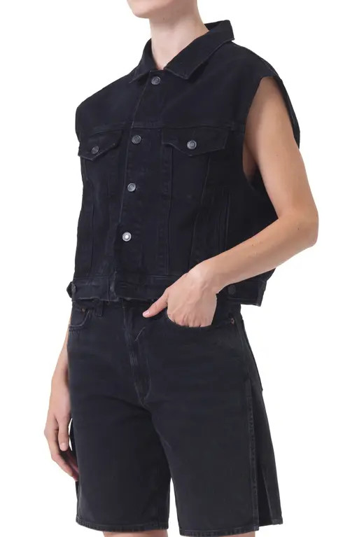 AGOLDE Charli Jagged Organic Cotton Denim Vest at Nordstrom, Size Large | Nordstrom