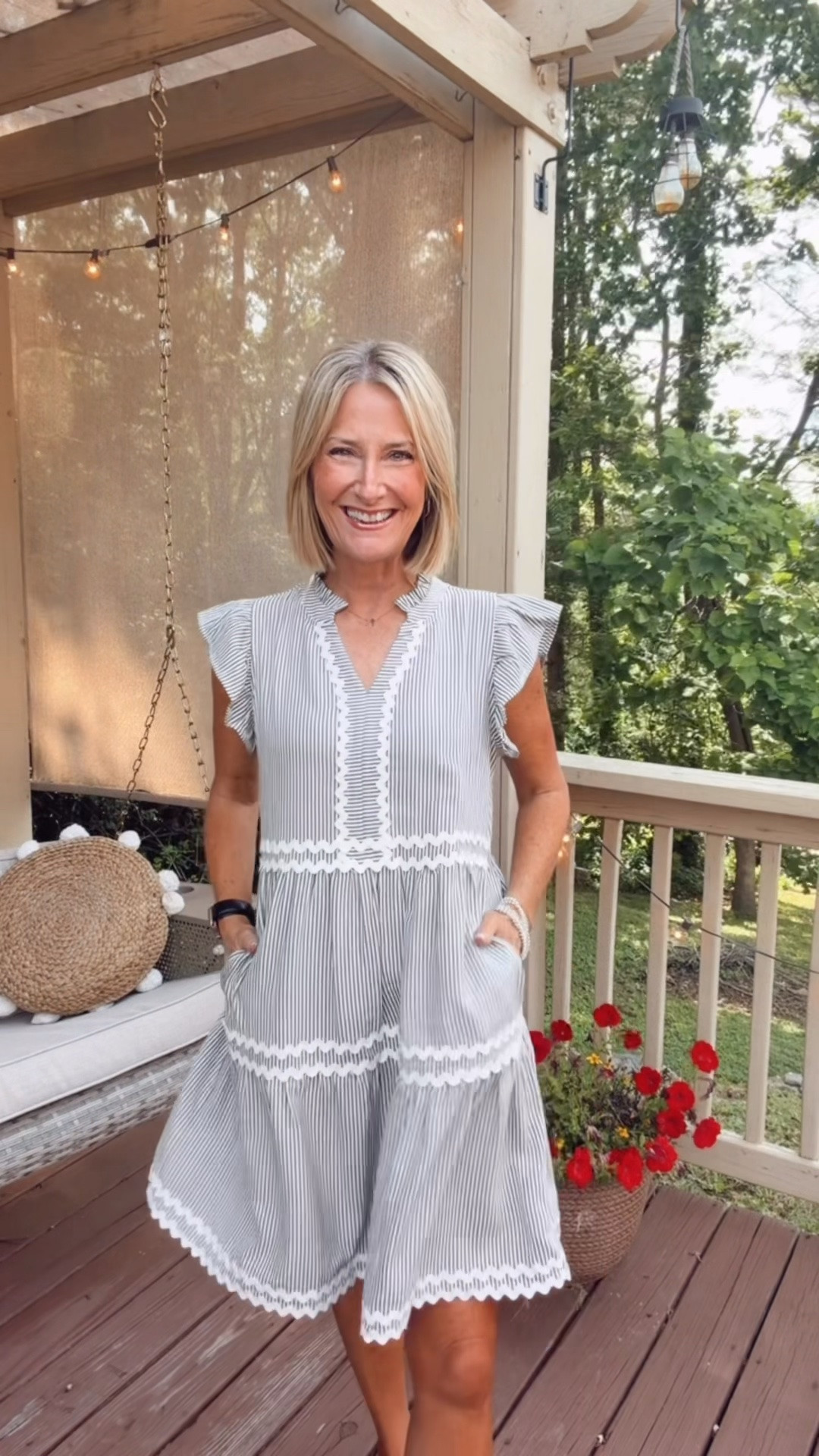 If you’re looking for a cute throw-on-and-go summer dress, this is it! ☀️ The sweetest ric rac trim and an easy, flattering fit you’ll reach for all season long. Wearing a small.

#LTKootd #LTKPetite #LTKOver40