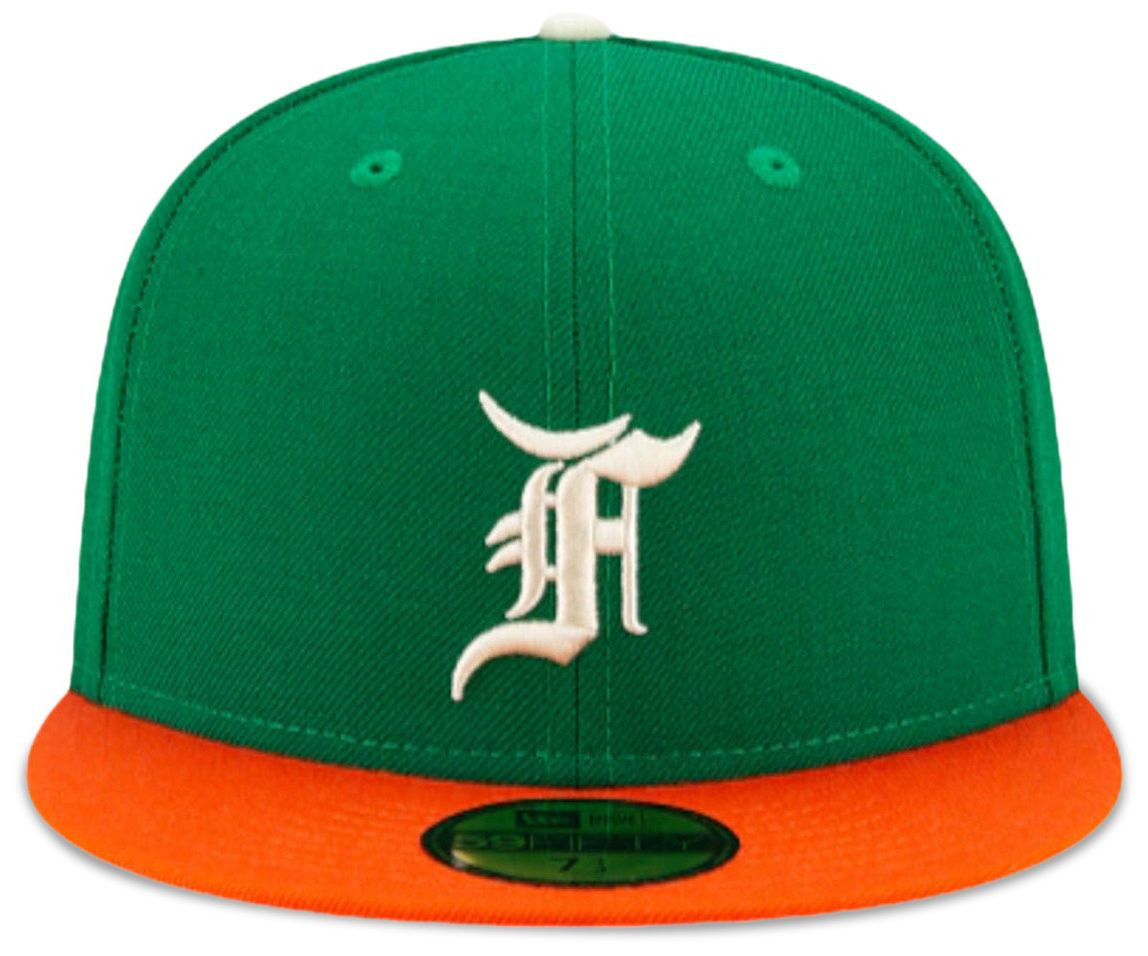 Fear of God Essentials x New Era 59Fifty Fitted Cap 'Kelly Green/Orange' | GOAT